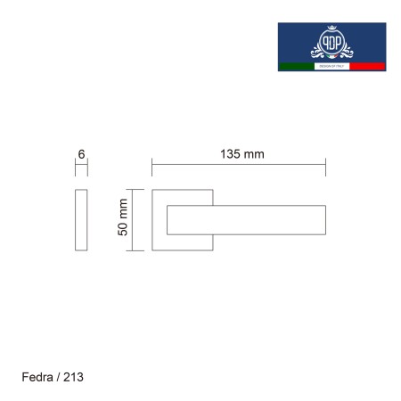 Дверная ручка на розетке PDP Fedra 213.01 полированный хром