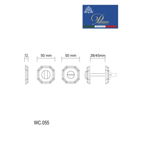 Ручка поворотная PDP WC.055 матовое золото WC.055.07 (WC фиксатор)